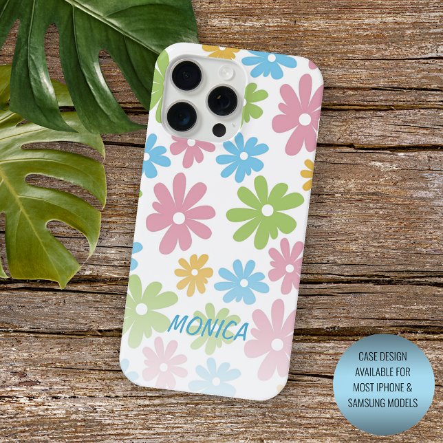 Personalised Retro Pastel Floral Art Pattern Case-Mate iPhone Case (Creator Uploaded)