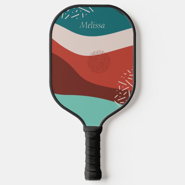 Personalised Retro Pattern Pickleball Paddle (Front)