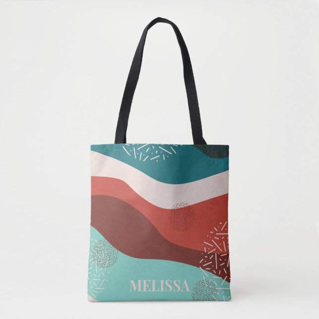Personalised Retro Pattern Tote Bag (Front)
