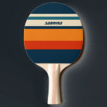 Personalised Retro  Ping Pong Paddle<br><div class="desc">This personalised ping pong paddle features a retro colour palette with a cool trendy font.</div>