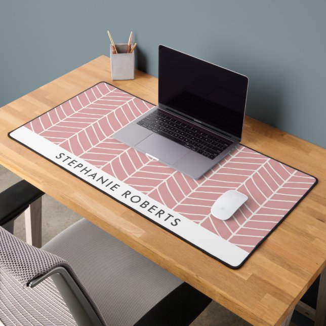 Personalised Retro Pink Desk Mat (Office 2)