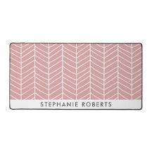 Personalised Retro Pink Desk Mat