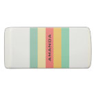 Personalised Retro Pink Yellow Green Blue Stripes