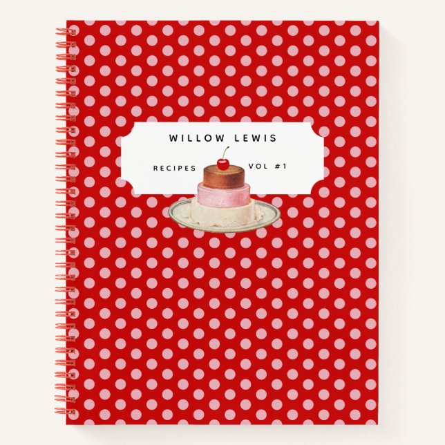 Personalised Retro Recipe Cookbook Notebook (Front)