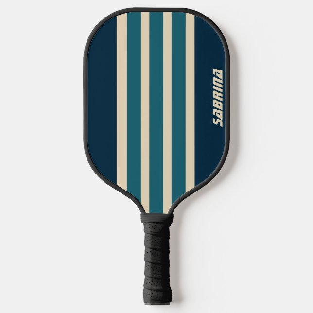Personalised Retro Red White & Blue Pickleball Paddle (Front)