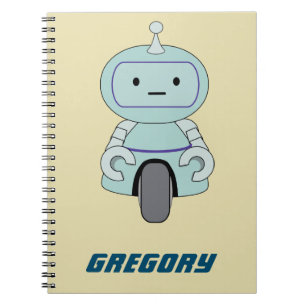 Personalised Retro Robot Illustration Notebook