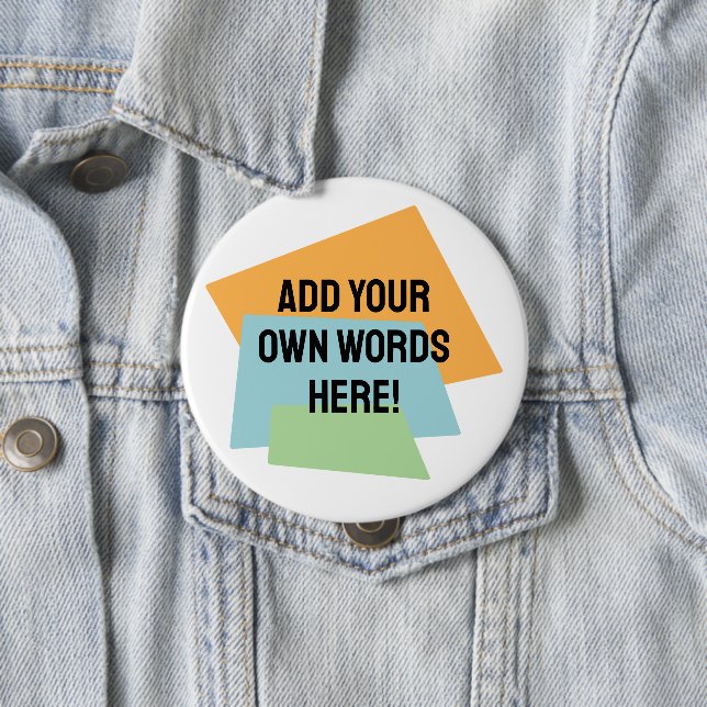 Personalised Retro Shapes 10 Cm Round Badge (In Situ)