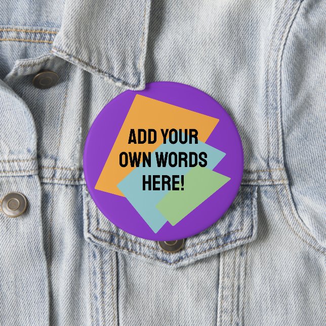 Personalised Retro Shapes 10 Cm Round Badge (In Situ)