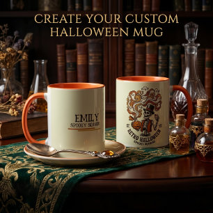 Personalised Retro Skeleton Spooky Potion Mug