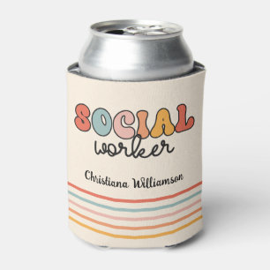 Personalised Retro Social Worker Can Cooler