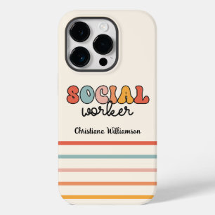 Personalised Retro Social Worker Case-Mate iPhone 14 Pro Case