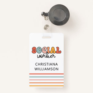 Personalised Retro Social Worker ID Badge