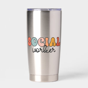 Personalised Retro Social Worker Insulated Tumbler