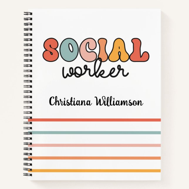 Personalised Retro Social Worker Notebook (Front)