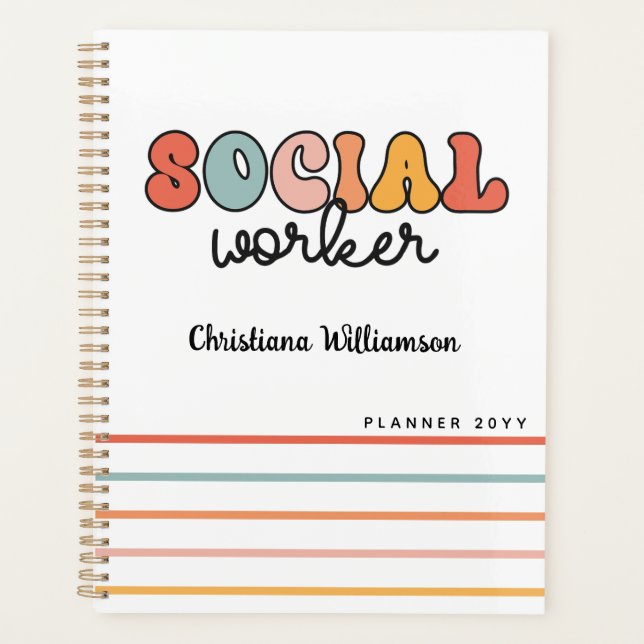 Personalised Retro Social Worker Planner (Front)