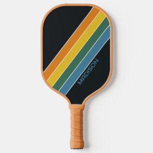 Personalised Retro Stripes Pickleball Paddle