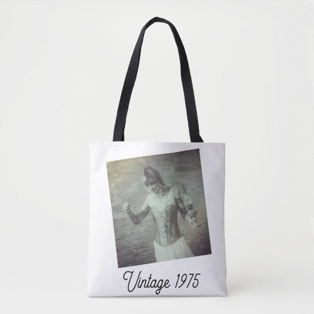 Personalised Retro Style with Custom Year & Text Tote Bag (Front)