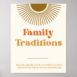 Personalised Retro Sun Family Traditions Sign