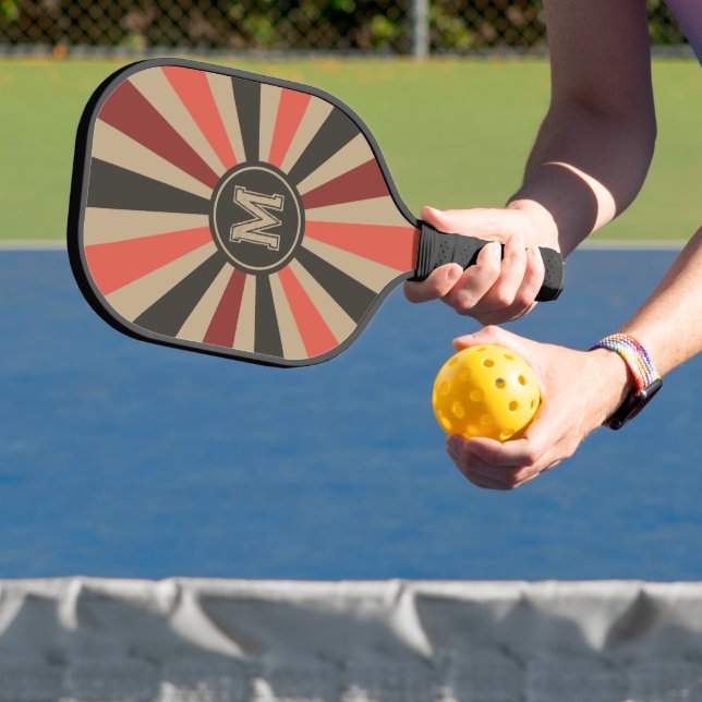 Personalised Retro Sunburst - Route 66 Colour Pickleball Paddle (Insitu)