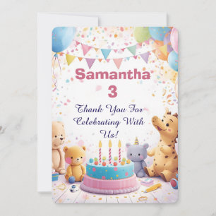 Personalised Retro Thank You Cards Kids Birthday