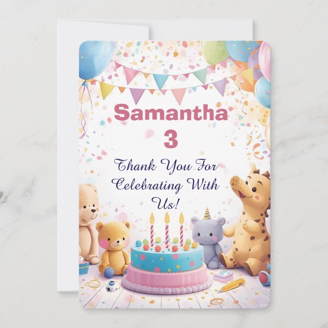 Personalised Retro Thank You Cards | Kids Birthday (Front)