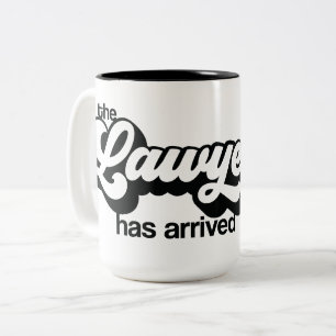 Personalised Retro "The Lawyer Has Arrived" Gift  Two-Tone Coffee Mug