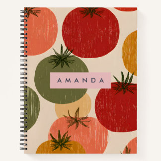Personalised Retro Tomato Garden Style Notebook