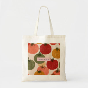 Personalised Retro Tomato Garden Style Tote Bag