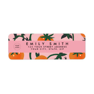 Personalised Retro Tomato Vine Pattern Return Address Label
