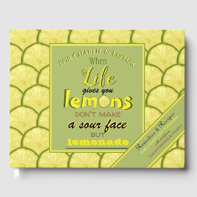 Personalised retro typography wedding gift advice guest book (Front)