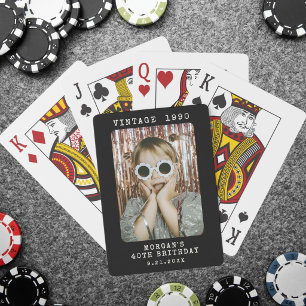Personalised Retro Vintage Photo Birthday Playing Cards