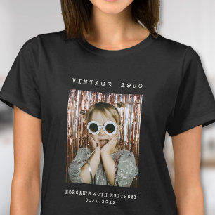 Personalised Retro Vintage Photo Birthday T-Shirt