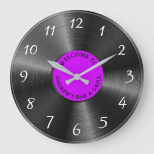 Personalised Retro Vinyl Album Vintage Record  Large Clock