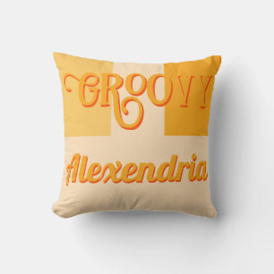 Personalised Retro Yellow Cushion