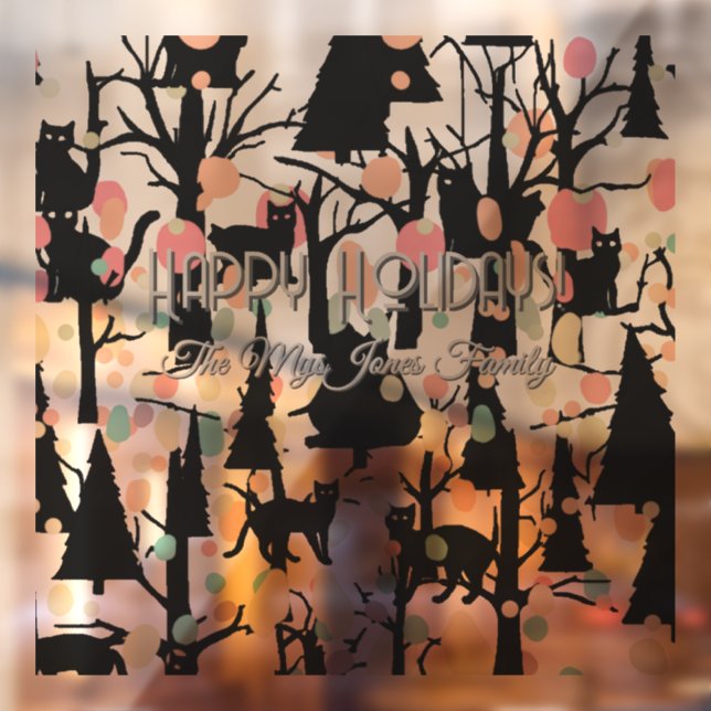 Personalised RetroMinimalist BlackCats & Branches (Sheet 2)