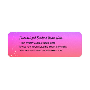 Personalised Return Address Colourful Label
