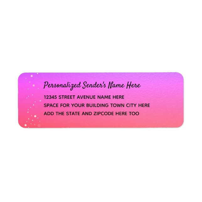 Personalised Return Address Colourful Label (Front)
