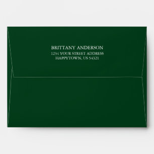 Personalised Return Address Green Invitation Envelope