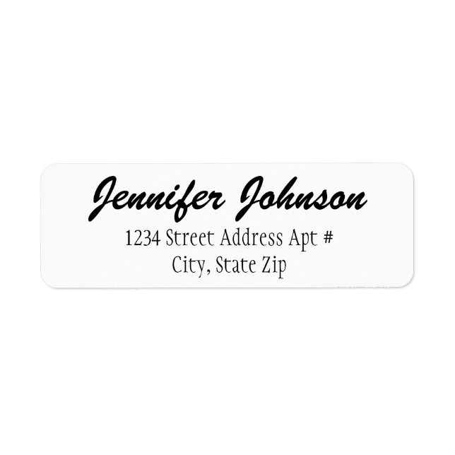 Personalised Return Address Label (Front)