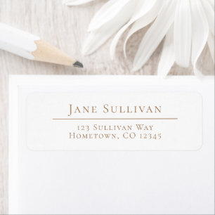 Personalised Return Address Label Classic Tan