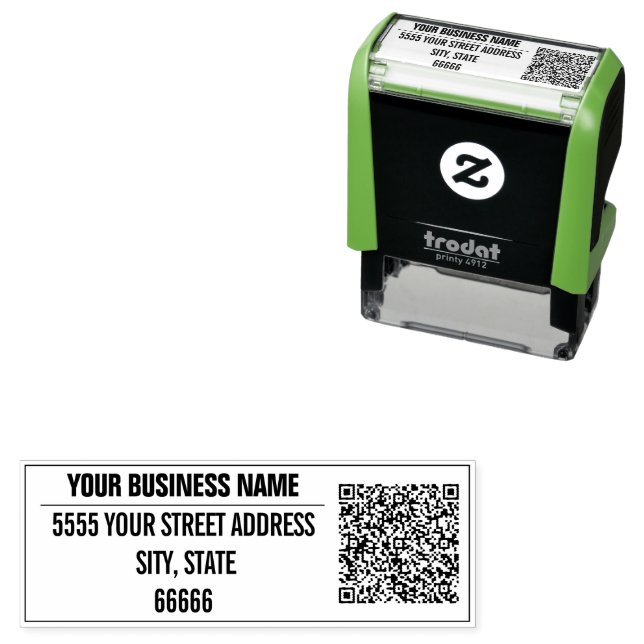 Personalised Return Address Name QR Code Stamp (In Situ)