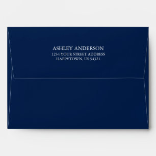 Personalised Return Address Navy Blue Invitation Envelope