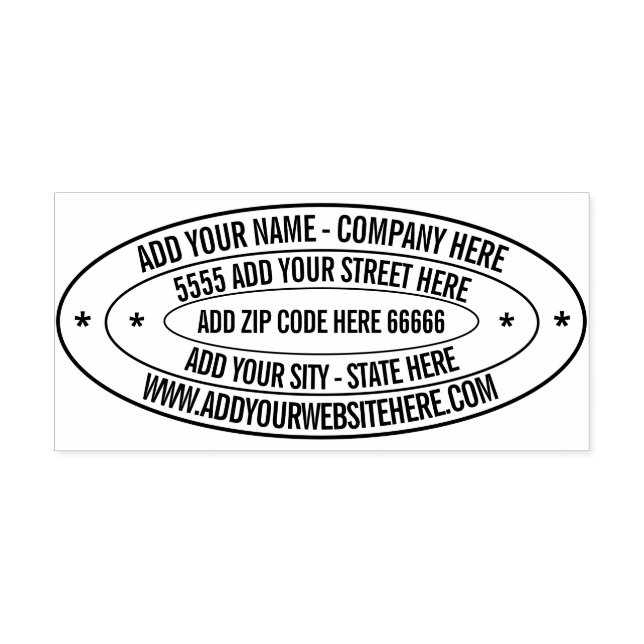 Personalised Return Address Oval Self-inking Stamp (Design)