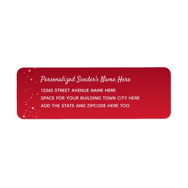 Personalised Return Address Red Label (Front)