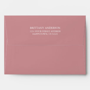 Personalised Return Address Rose Gold Invitation Envelope