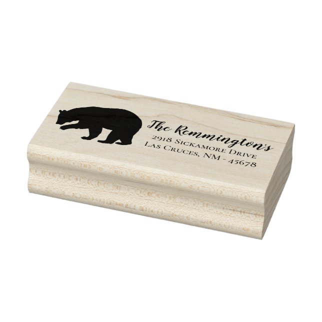 Personalised Return Address Stamp Black Bear (Stamp)