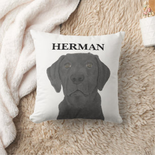 Personalised Reversible Black Labrador Cushion