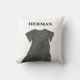 Personalised Reversible Black Schnauzer Cushion