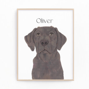 Personalised Reversible Chocolate Labrador Art Photo Print