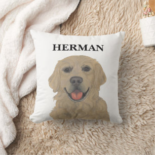 Personalised Reversible Golden Retriever Dog Cushion